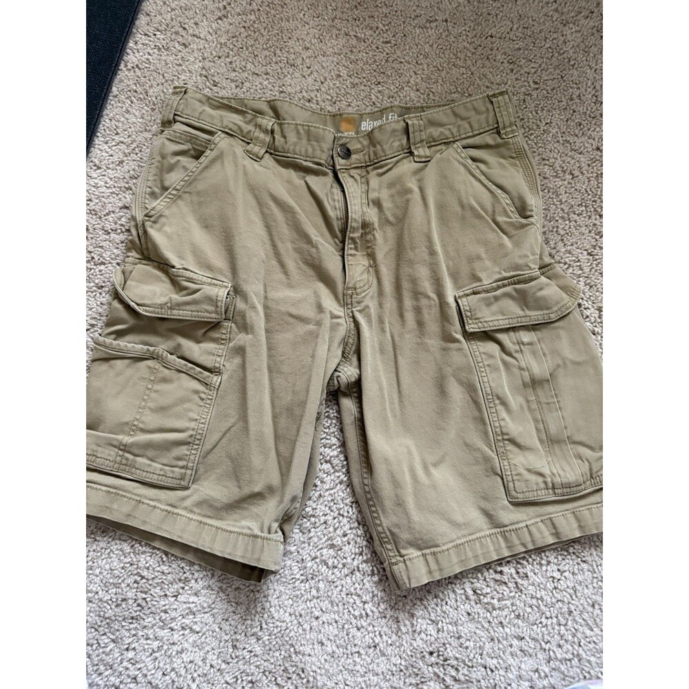 Carhartt Rugged Flex Relaxed Rigby 10” Cargo Shorts Men's 35 Khaki Work